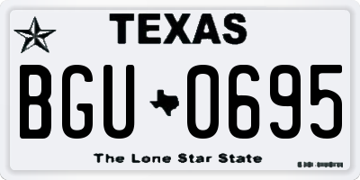 TX license plate BGU0695