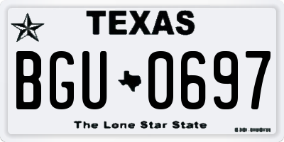 TX license plate BGU0697