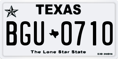TX license plate BGU0710
