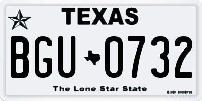 TX license plate BGU0732