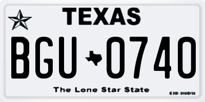TX license plate BGU0740