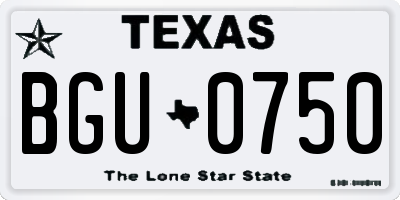 TX license plate BGU0750