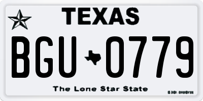 TX license plate BGU0779