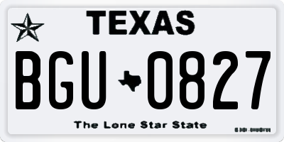 TX license plate BGU0827