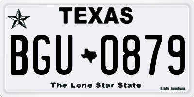 TX license plate BGU0879