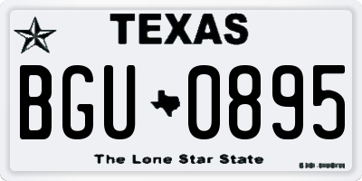 TX license plate BGU0895