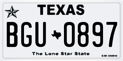 TX license plate BGU0897