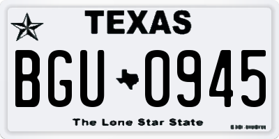 TX license plate BGU0945
