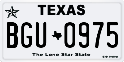 TX license plate BGU0975
