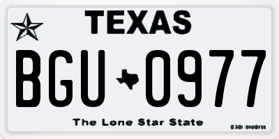 TX license plate BGU0977
