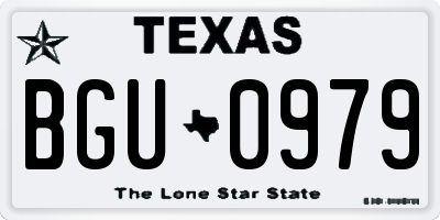 TX license plate BGU0979