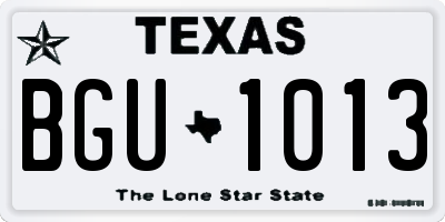 TX license plate BGU1013