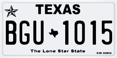 TX license plate BGU1015
