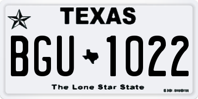 TX license plate BGU1022