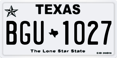 TX license plate BGU1027