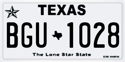 TX license plate BGU1028