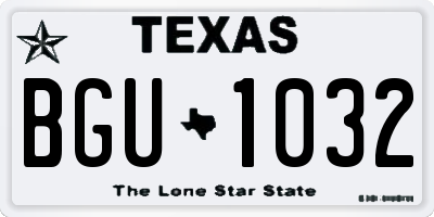 TX license plate BGU1032