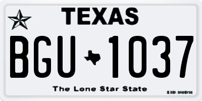 TX license plate BGU1037