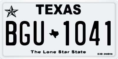 TX license plate BGU1041