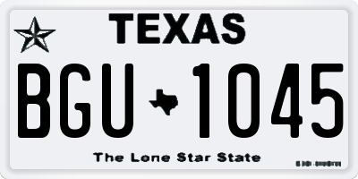 TX license plate BGU1045