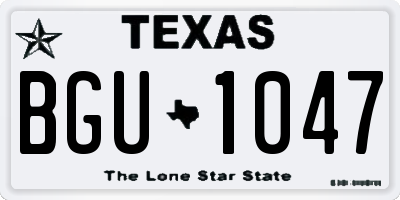 TX license plate BGU1047