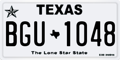 TX license plate BGU1048