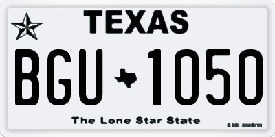 TX license plate BGU1050