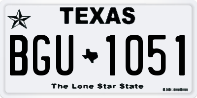 TX license plate BGU1051