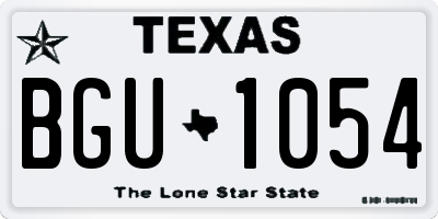 TX license plate BGU1054
