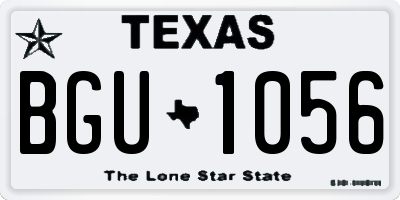 TX license plate BGU1056