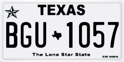 TX license plate BGU1057