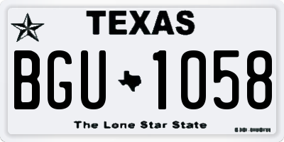 TX license plate BGU1058