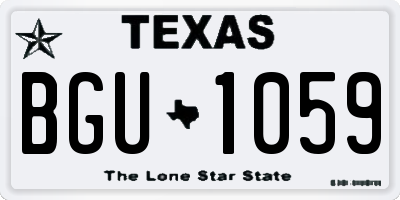 TX license plate BGU1059