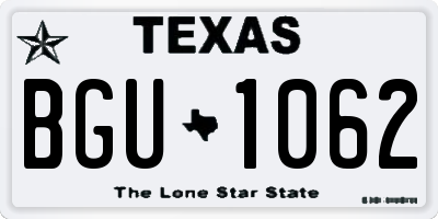 TX license plate BGU1062