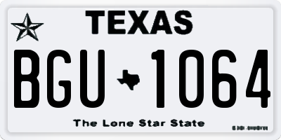 TX license plate BGU1064