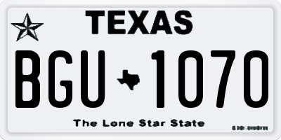 TX license plate BGU1070