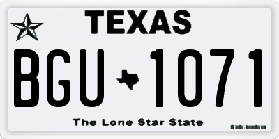 TX license plate BGU1071