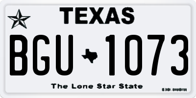 TX license plate BGU1073