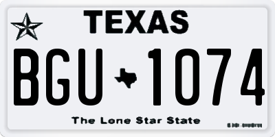TX license plate BGU1074