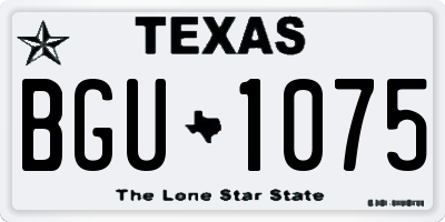 TX license plate BGU1075