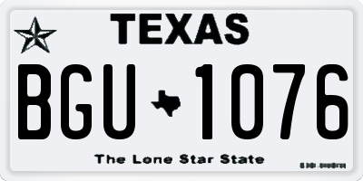 TX license plate BGU1076