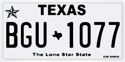 TX license plate BGU1077