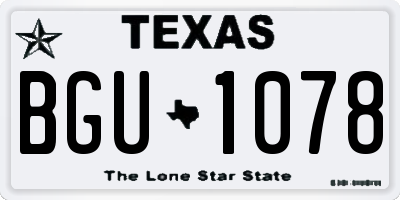 TX license plate BGU1078