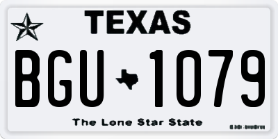 TX license plate BGU1079