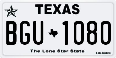 TX license plate BGU1080