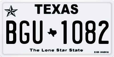 TX license plate BGU1082