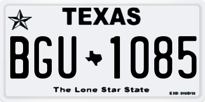 TX license plate BGU1085