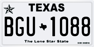 TX license plate BGU1088