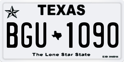 TX license plate BGU1090