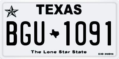 TX license plate BGU1091